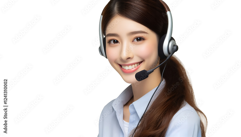 smiling customer service representative smiling customer service representative
