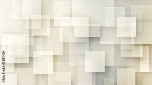 Wallpaper Mural Abstract composition of translucent squares creating a modern textured background in neutral tones Torontodigital.ca