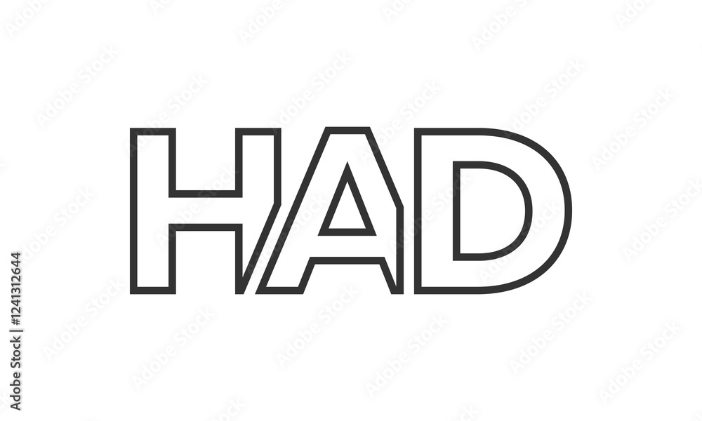 HAD logo design template with strong and modern bold text. Initial based vector logotype featuring simple and minimal typography. Trendy company identity. HAD logo design template with strong and modern bold text. Initial based vector logotype featuring simple and minimal typography. Trendy company identity.