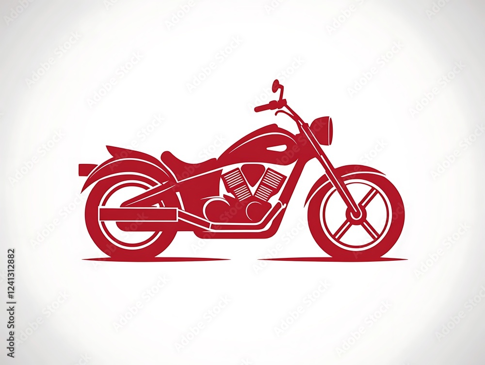Fototapeta premium Red Motorcycle Silhouette Graphic Design for Print or Web