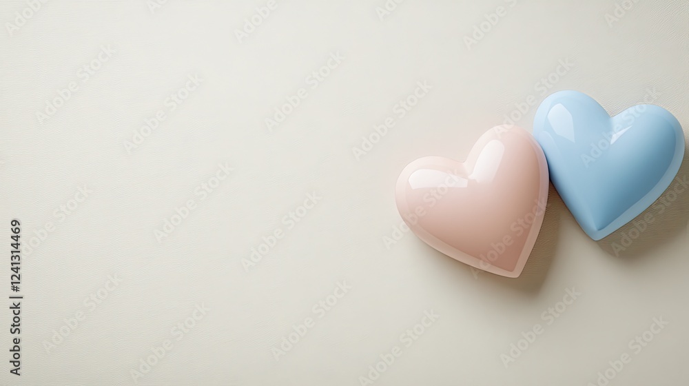 Two vibrant heart-shaped padlocks in pink and blue rest against a soft backdrop, representing love and commitment in a playful manner Two vibrant heart-shaped padlocks in pink and blue rest against a soft backdrop, representing love and commitment in a playful manner