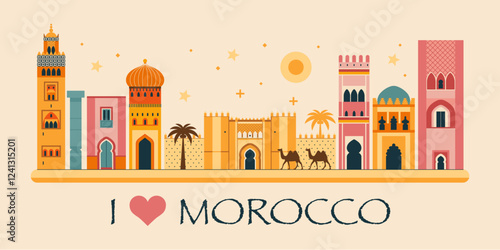 I Love Morocco Skyline Travel Web Banner
