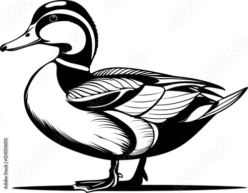Duck silhoutte vector illustration
