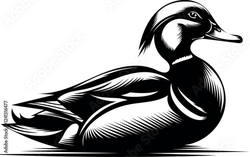 Duck silhoutte vector illustration