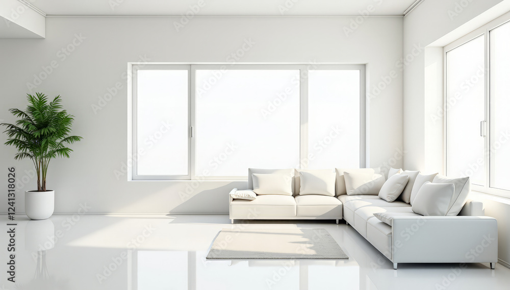 Fototapeta premium a white sofa in a white room