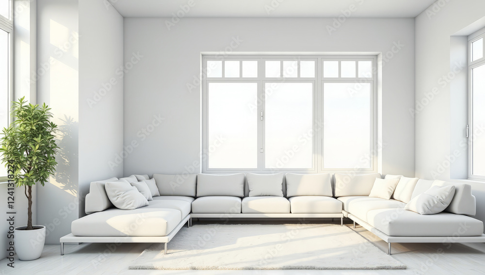 a white sofa in a white room a white sofa in a white room