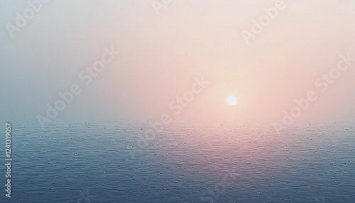 Serene Sunset Over Misty Lake