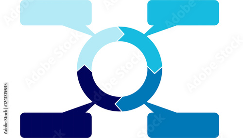 blue and white infographic symbols