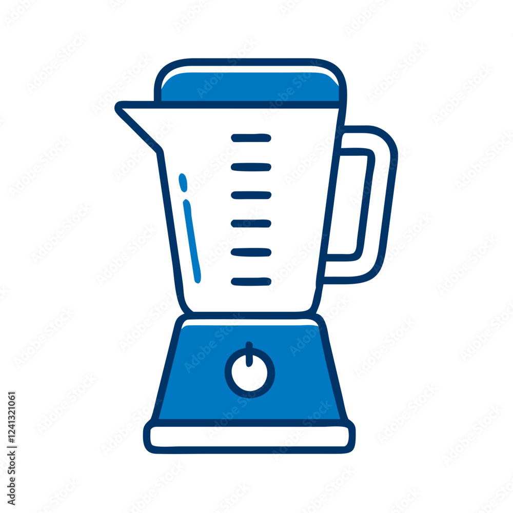 Blender icon in blue outline style for kitchen appliances Blender icon in blue outline style for kitchen appliances