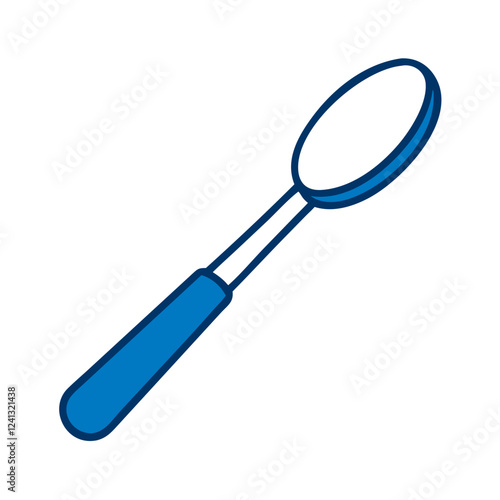 Spoon icon in blue outline style for kitchen and dining