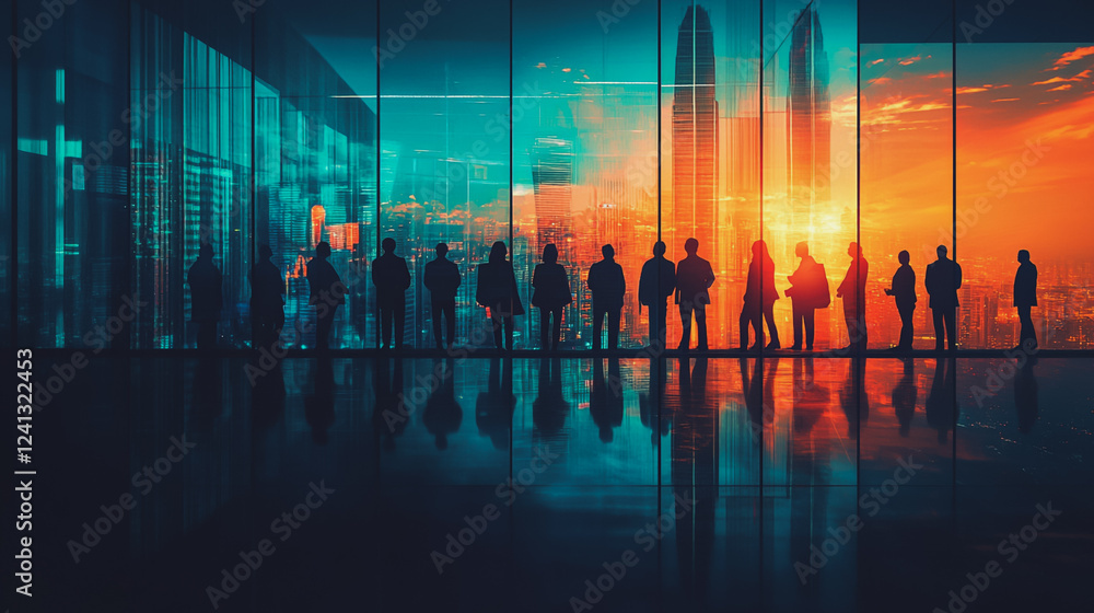 abstract professional business team people connection of line from nail node to node on Smart digital cityscap and skyline background , Innovation networking concept abstract professional business team people connection of line from nail node to node on Smart digital cityscap and skyline background , Innovation networking concept