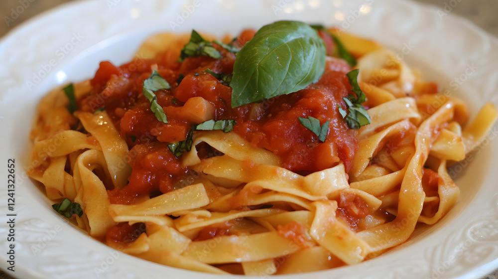 A tomato, garlic, and onion pasta sauce with a touch of red wine and fresh basil. A tomato, garlic, and onion pasta sauce with a touch of red wine and fresh basil.