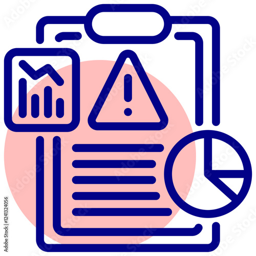 wearning report vector mixed outline icon