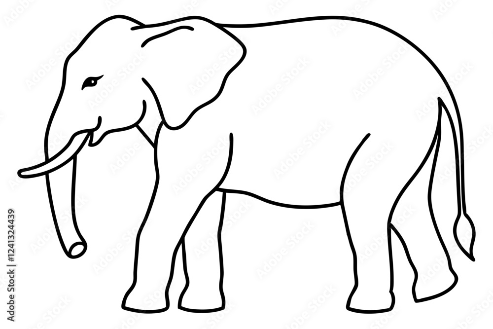 Fototapeta premium Single-Line Elephant Vector Illustration