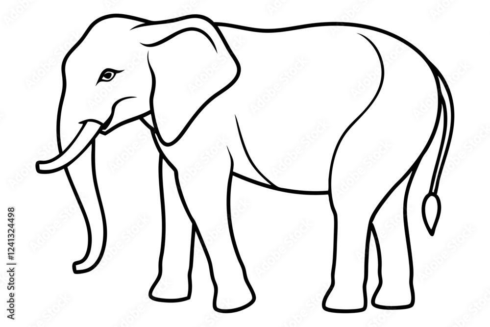 Fototapeta premium Single-Line Elephant Vector Illustration