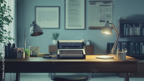 Wallpaper Mural Sleek contemporary high rise office stylish modern furnishings large windows panoramic cityscape Torontodigital.ca