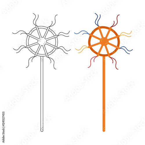 Two wheels of happiness for Shrovetide. Hand drawn clip art for your project.
