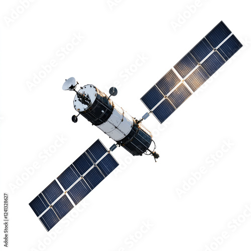  Detailed space satellite isolated  on transparent background