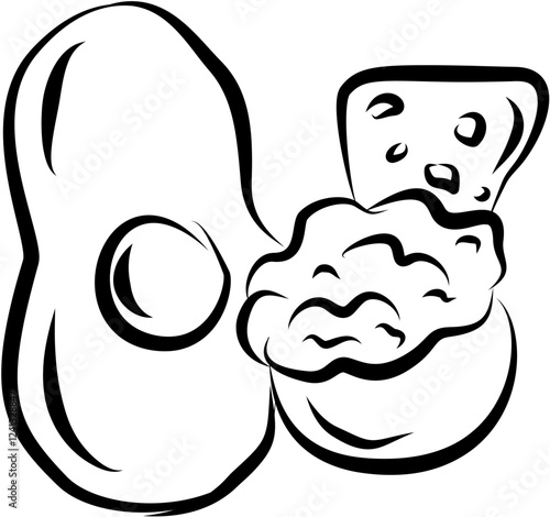 Mexican food. Hand drawn vector isolated doodle.   Guacamole 