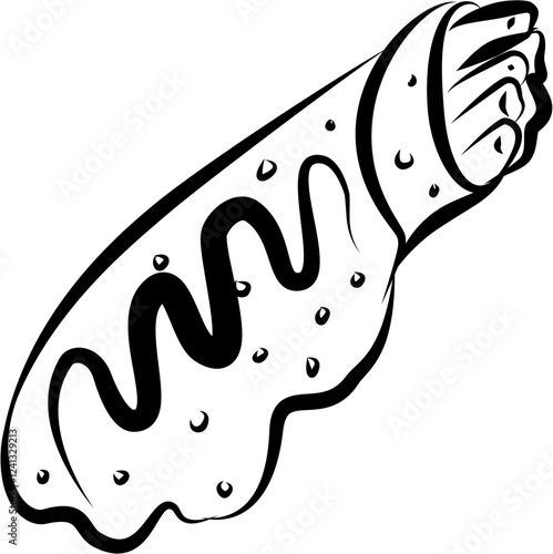 Mexican food. Hand drawn vector isolated doodle. Enmoladas