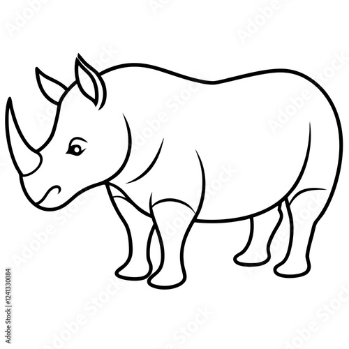 Single-Line Rhino Vector Design