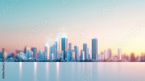 Wallpaper Mural A futuristic city with advanced air purification technology combating PM 25 pollution Torontodigital.ca
