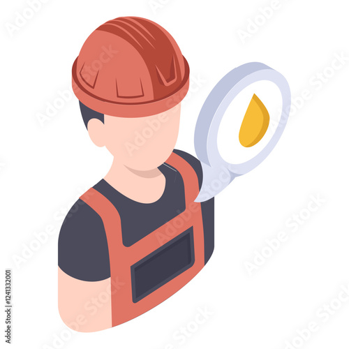 oilman Avatar isometric Concept, Industrial Plant Manager Vector color Icon Design, Oil and Gas industry Symbol, Petroleum  and gasoline Sign, Service and supply stock illustration