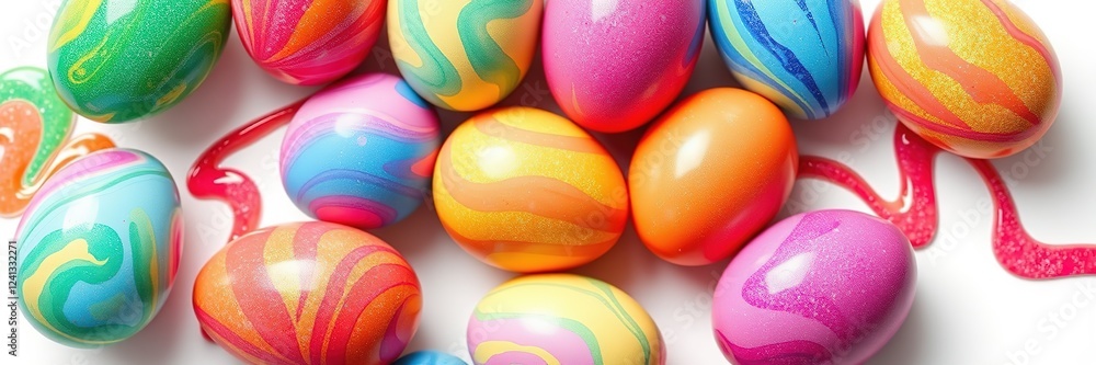 Shimmering Easter Eggs in an Enchanting Oil Slick Kaleidoscope Shimmering Easter Eggs in an Enchanting Oil Slick Kaleidoscope