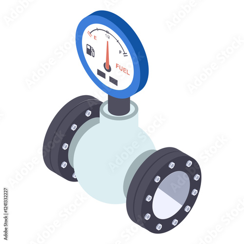 Pressure Regulating Valves isometric Concept, gaseous flow or special Valve with gauges Vector color Icon Design, Oil and Gas industry Symbol, Petroleum  and gasoline Sign, Service and supply 