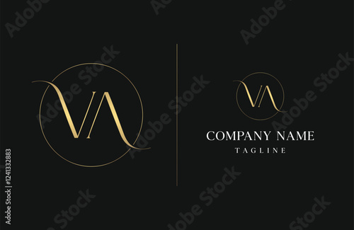Beautiful letter VA monogram in incredibly luxury and classy style, elegant circular letter S and S logo template for a high-end brand personality
