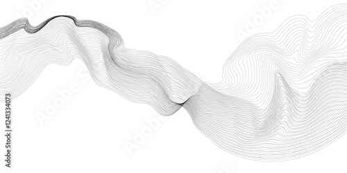Abstract Black irregular wavy lines background