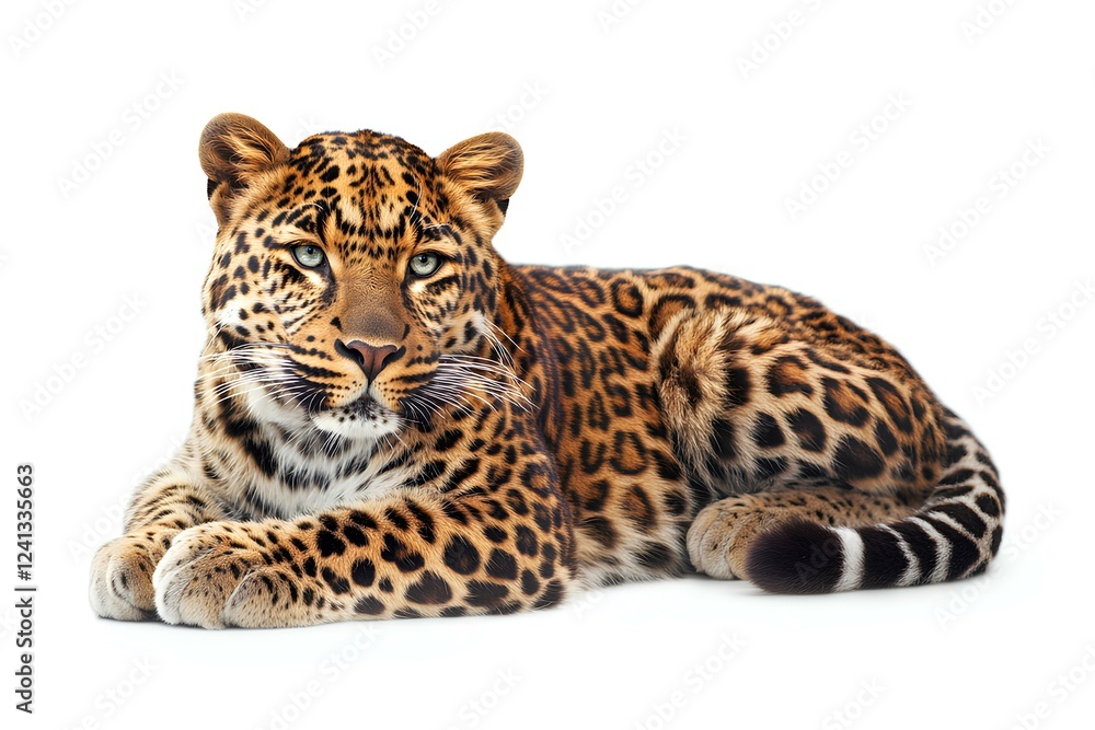 Obraz premium a Amur Leopard isolated on white background