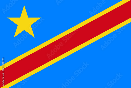 DR Congo flag. National flag of the country Democratic Republic of the Congo.