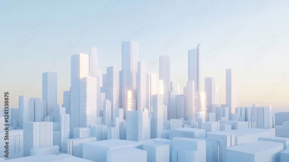 Concept of building a virtual city with holographic skycrapers. metaverse or augmented reality. 3d rendering. Holographic City. Illustration Concept of building a virtual city with holographic skycrapers. metaverse or augmented reality. 3d rendering. Holographic City. Illustration