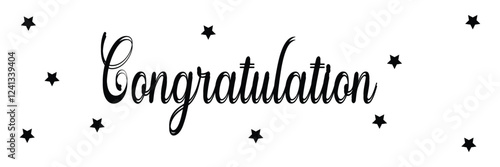 Hand drawn "Congratulations" lettering. Calligraphy text isolated on white background. Vector illustration lettering design.