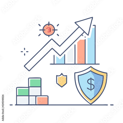 defensive stocks icon, defensive stocks vector illustration-simple illustration of defensive stocks, perfect for defensive stocks logos and icons