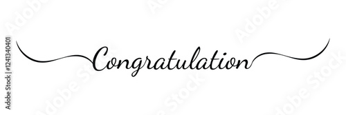 Hand drawn "Congratulations" lettering. Calligraphy text isolated on white background. Vector illustration lettering design.
