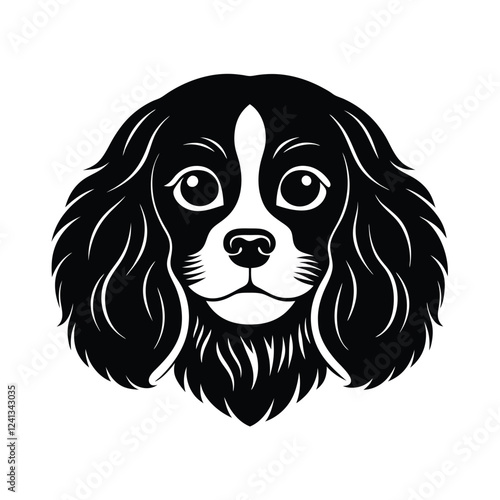 Cavalier king charles spanie  small dog head.eps