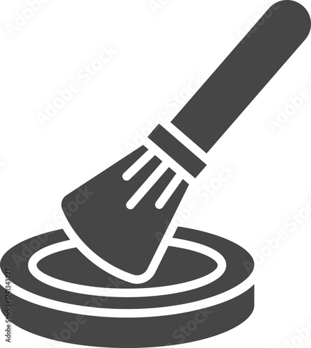 Stylish monochrome icon of a brush in a container. Perfect for beauty, art, or DIY projects.  Use it for websites, apps, or marketing materials to represent cosmetics, paint, or crafting supplies.