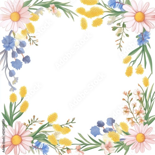 Watercolor Floral Frame