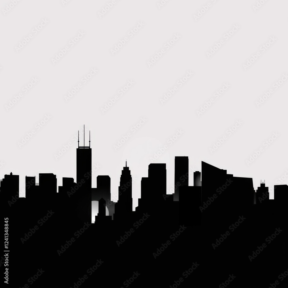 Fototapeta premium City silhouette of japan silhouetted skyline cityscape architecture illustration building city vector