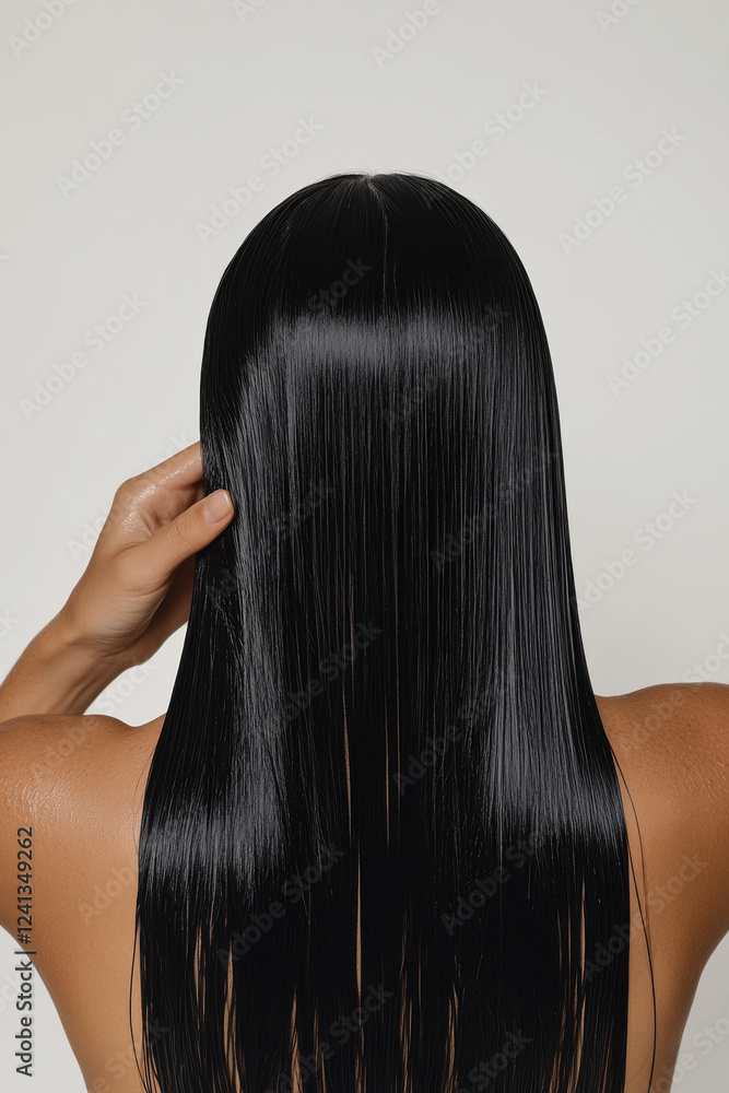 Fototapeta premium young beautiful woman washing hair