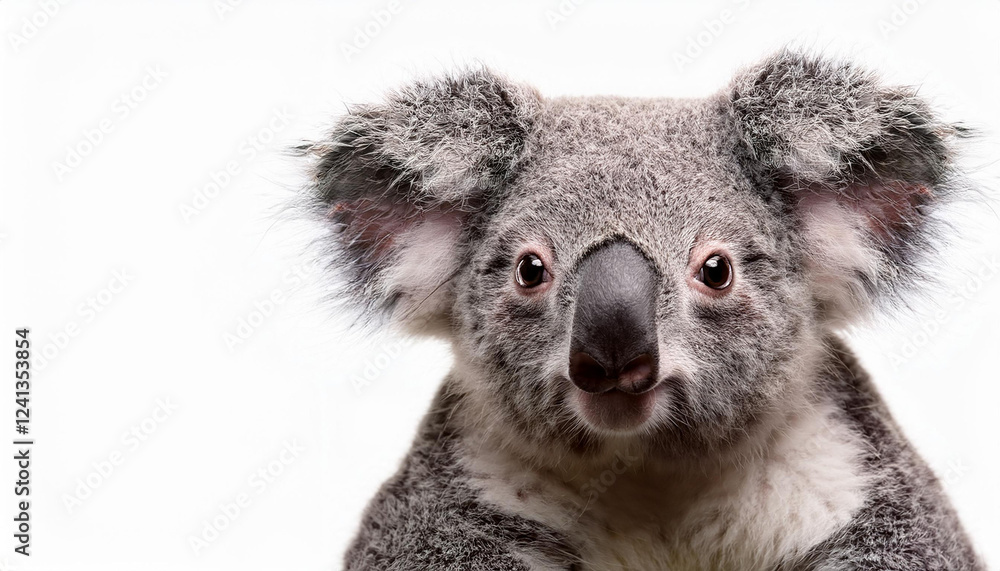 Obraz premium portrait of koala bears in the front of white background