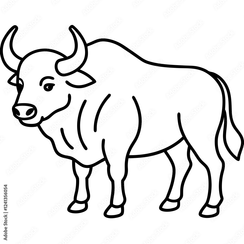 Buffalo Outline Minimalist Vector Art Buffalo Outline Minimalist Vector Art