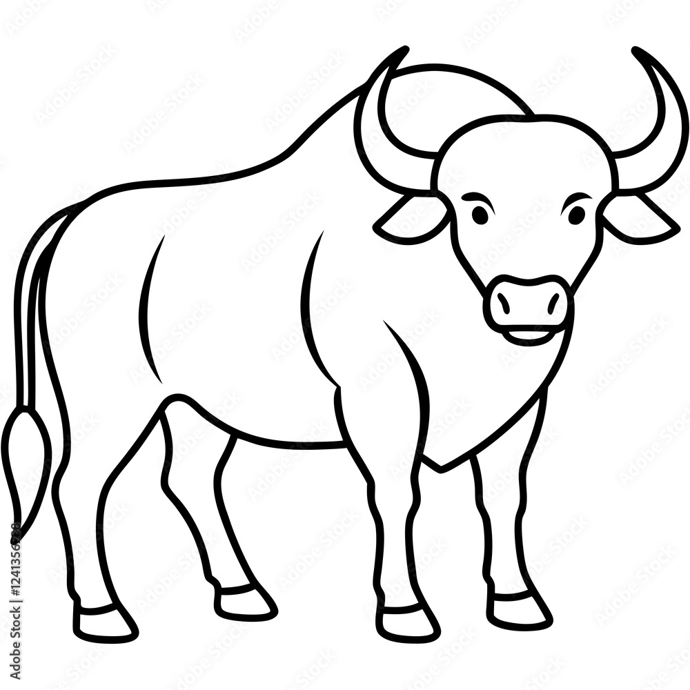 Buffalo Outline Minimalist Vector Art Buffalo Outline Minimalist Vector Art