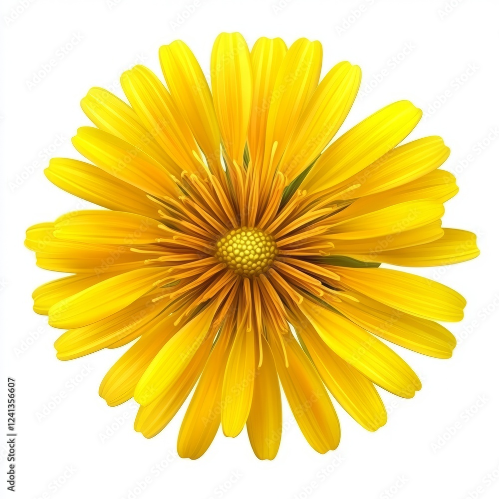 Vibrant yellow flower blossoms on white background. Vibrant yellow flower blossoms on white background.