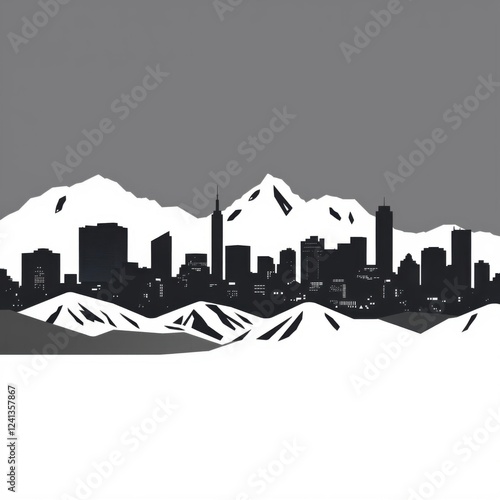 A lone businessman stands in silhouette against the backdrop of a city skyline at night silhouetted skyline cityscape architecture illustration building city vector