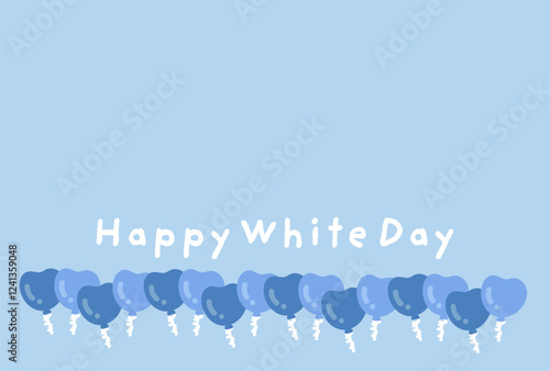 ハート型のバルーン　フレーム　イラスト