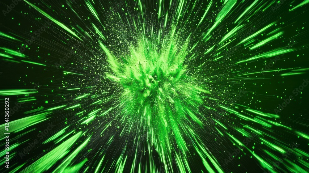 Stunning Green Abstract Explosion: A Dynamic Digital Art Stunning Green Abstract Explosion: A Dynamic Digital Art