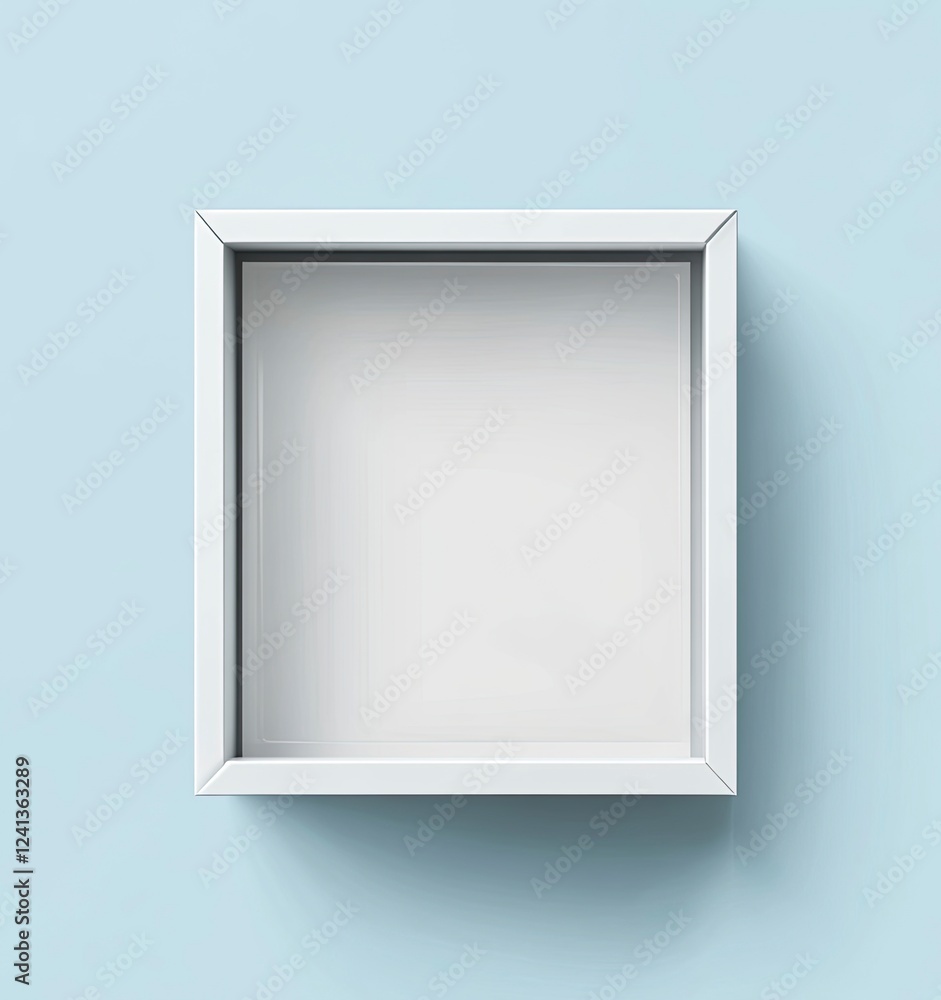 White blank packaging box with a transparent window for product advertising, branding, and design on an isolated background, vector illustration. White blank packaging box with a transparent window for product advertising, branding, and design on an isolated background, vector illustration.